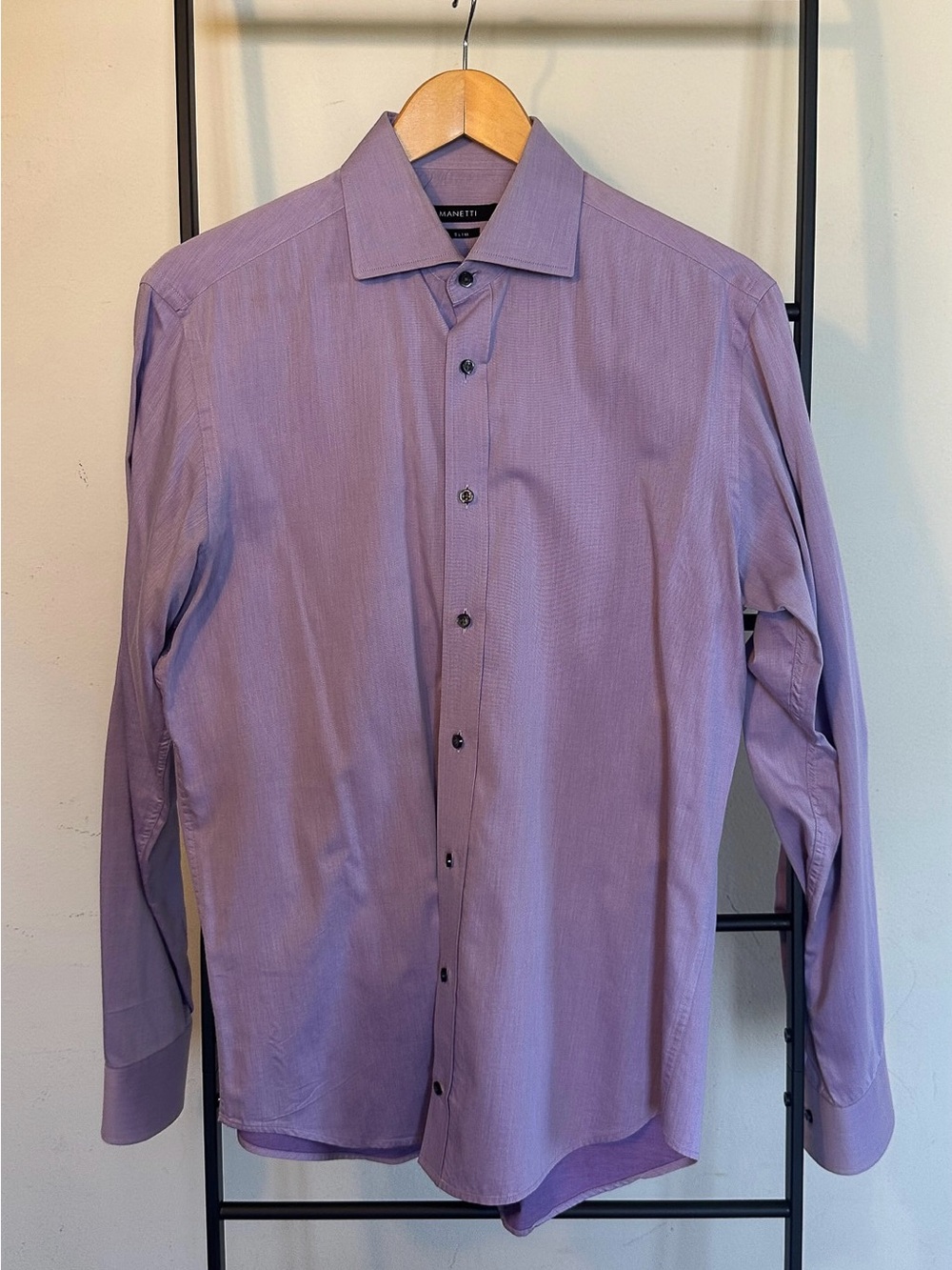 Men's Lavender Long-Sleeve Dress Shirt - Classic Spread Collar